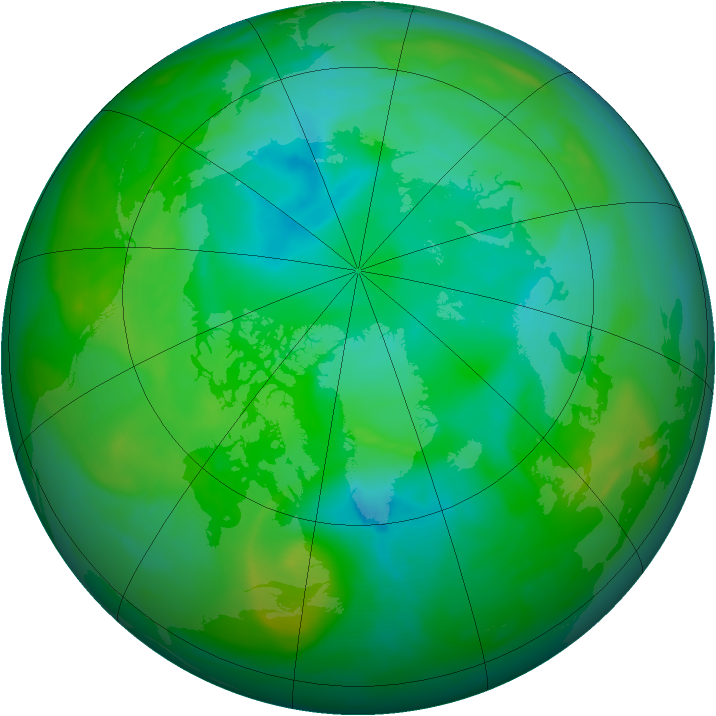 Arctic ozone map for 13 August 2006